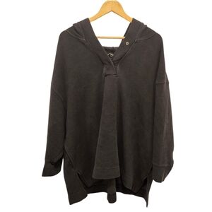 Athleta Plus Size 3X Women’s Black Coaster Luxe Waffle Hoodie Thermal Sweatshirt